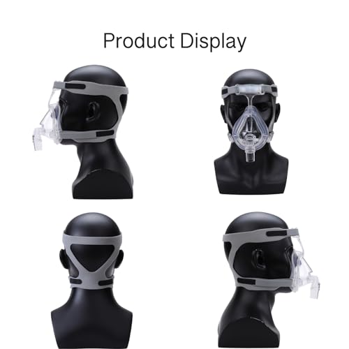 2 Pack Universal CPAP Headgear Strap, CPAP Full Mask Straps Replacement Head Strap with CPAP Hose Holder and 1 Pair Hose Clips