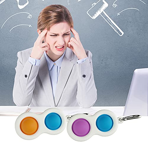 hirsrian Simple Dimple Fidget Toys, Silicone Flipping Board, Stress Relief Sensory Hand Toy 2 Pack Decompression bubble Keychain Brain Development Color Concentration for Kids Adults