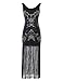 Emust Women's Vintage 1920s Gatsby Sequins Embroidery Tassel Long Flapper Dress
