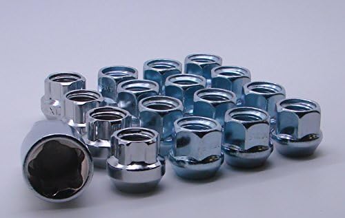 AccuWheel LNA-12150Z4L Zinc Finish Open-End Bulge Acorn Wheel Lug Nuts (12mm x 1.5 Thread Size) 0.83" Tall - Pack of 16 Lugnuts, Wheel Locks and Key Included