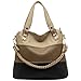 MG Collection Ece Tri-Tone Hobo Handbag, Black, One Size