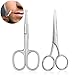 Nose Hair Scissors, ETEREAUTY Eyebrow Beard Trimmer Scissors Stainless Steel Facial Hair Scissors with Storage Box