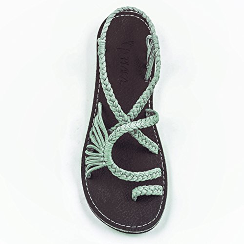 sage green flip flops