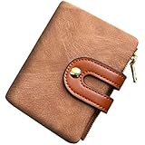 AOXONEL Women's RFID Small Bifold Leather Wallet Ladies Mini Zipper Coin Purse id Card Pocket,Slim Compact Thin (Black) : Buy Online at Best Price in KSA - Souq is now