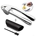 CALIYO Garlic press with ergonomic handle and Peeler Set, Easy Squeeze, Dishwasher Safe, Easy Clean - professional grade gift for any occasion
