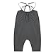 chinatera Little Girls Kids Halter Romper Harem Pants One-Piece Jumpsuit Cotton (12-18 M, Grey)