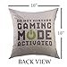 Mugod Decorative Throw Pillow Cover for Couch Sofa,Quote Humor Funny Gamer for Video Games Geek Gaming Black Mode Home Decor Pillow Case 18x18 Inch