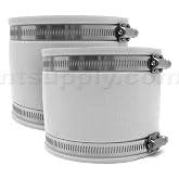 4" X 4" Flexible PVC Coupling for 4" Fan Mounting - White