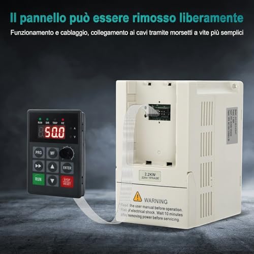230 380 Motor Inverter Single Phase Input 220V Three Phase Output 380V 2.2KW CNC Frequency Inverter Frequency Inverter Factory Model JLS-E-2S-2.2GB-4T (with 2m Extension Cord)
