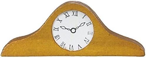 Dolls House Miniature 1:12 Scale Accessory Ornamental Wooden Mantle Clock