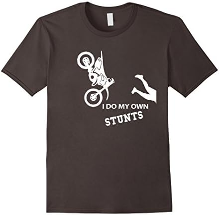 Men's I Do My Own Stunts Motorcycle Shirt - Funny Motorcycle Shirt XL Asphalt