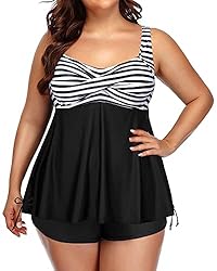 Aqua Eve Women Plus Size Tankini Swimsuit Two Piece