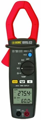 AEMC 670 Dual Display TRMS Clamp-On Meter, 10000 Ohms Resistance, 1000V AC, 1400V DC Voltage, 1000A AC Current by AEMC