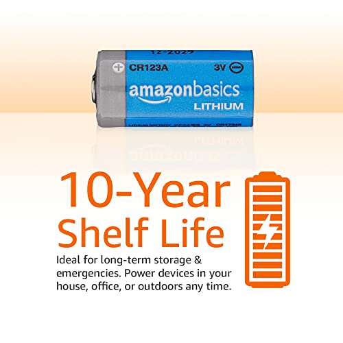 Amazon Basics 24Pack CR123A Lithium Batteries, 3 Volt, 10Year Shelf