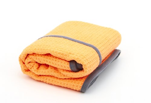 One Pass Original Water Blade, 12 Inch Silicone T-Bar Squeegee with Microfiber Finishing Towel
