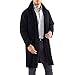 Alpine Swiss Zach Mens Wool Trench Coat Knee Length Overcoat Black Lrg