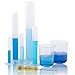 JPSOR 5 Pcs Clear Plastic Graduated Cylinder, 10, 25, 50, 100, 250ml, with 2 Plastic Beakers & 1 Cylinder Brush