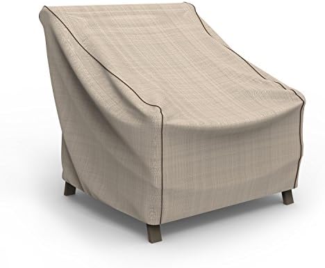 BudgeP1W02PM1 English Garden Patio Chair Cover Heavy Duty and Waterproof, Large, Tan Tweed