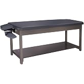 Master Massage 30" Bahama Stationary Massage Table &ndash; Heavy-Duty Clinic &amp; Treatment Bed with Open Storage Shelf &ndash; Agate Blue
