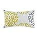 CaliTime Canvas Pillow Cover Case for Couch Sofa Home Decoration Three-Tone Floral Compass Geometric 12 X 20 Inches Yellow/Gray