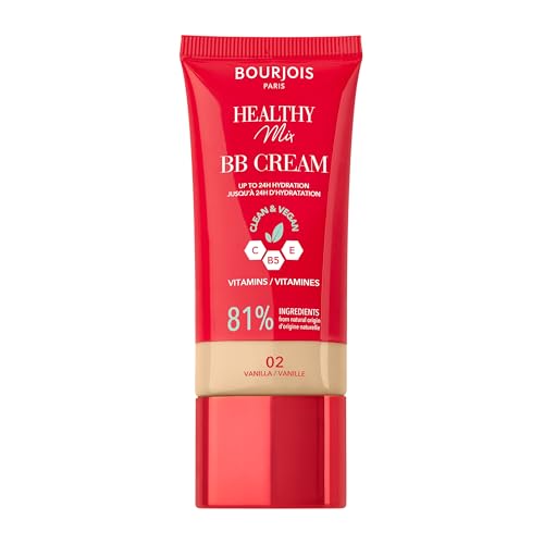 Healthy Mix, 02 Vanilla, BB Cream, Copertura e idratazione per tutto il giorno, Vitamina C, E e B5, Formula vegana e clean, 30 ml