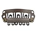 Tanya 10pcs Brown Snap Clips U-shape Metal Clips for Hair Extensions DIY