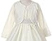 Little Girls Sweater Style Knit Cotton Bolero Pearl Jacket White Size L (8-10)