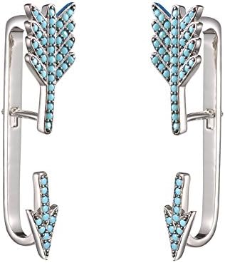 KIVN Fashion Jewelry Pave CZ Cubic Zirconia Arrow Ear Cuff Ear Crawler Climber Earring Jackets for Women