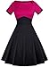 OLADY Women's Vintage 1950s Polka Dots Patchwok A-Line Short Sleeve Cocktail Swing Dress