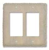 Amerelle 8345RRA Faux Slate Double Rocker Wallplate, Almond