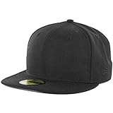 New Era Plain Tonal 59Fifty Fitted Hat (Black) Men's Blank Cap