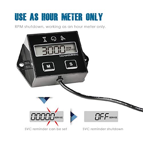 Runleader Digital Operating Hour Counter Speed Meter Maintenance Reminder User Shutdown Use for ZTR Lawnmower Tractor Generator Marine Outboard ATV Motor Sledge - Image 5