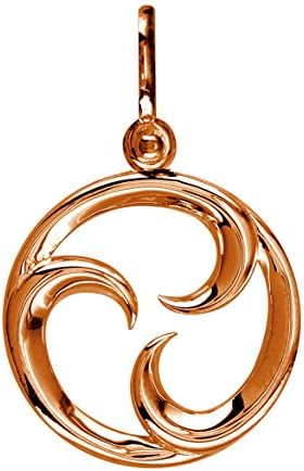 Small Circle Maori Tri Koru New Beginnings Charm with Three Curls in 14k Pink Gold