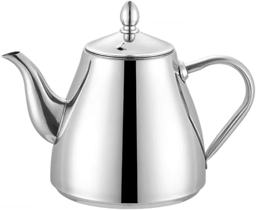 Stainless Steel Teapot with Infuser 52oz 1.5L 5-6 Cups Silver