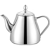 SANQIAHOME Stainless Steel Teapot Coffee Servers 1500ml | Large-Mouth Design for Easy Hand Cleaning, Suitable for Gas &amp; Electric Stoves