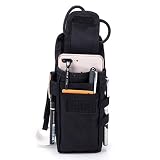 Tactical Tool Belt Pouch Holster, Multi-Purpose Tool Holder, Practical Carrying Case Belt Loop Pouch Men's Waist Pocket Trauma Shears,Scissors, Medical Supplies, Penlight (Black With Belt Clip)