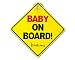Biebies "Baby On Board" Large Window Safety Suction Cup Car Sign Yellow & Red for boy/girl Keep Child Safe