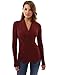 PattyBoutik Women Shawl Collar Pleated Detail Blouse (Burgundy Large)