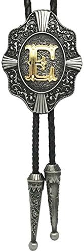 New Vintage Bolo Tie Men Initial Gold Letter E Native American Art