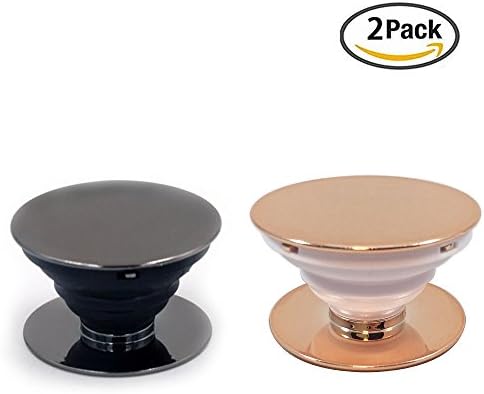 Agret Phone Expanding Grip and Stand,Pop Out Mobile Phone Holder and Tablet Mount for iPhone 8/7/6, Galaxy S8/S8 Plus, iPad mini etc.[2 Pack,1 Rose Gold &amp; 1 Black]