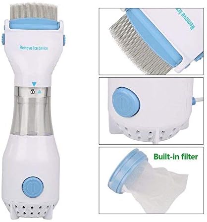 PINKBOOM Pet Electric Lice Comb Kit with 4 Capture Filter,Flea, Lice & Tick Control Treatment Remover Electric Head Comb for Cats Dogs - US Plug