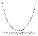 925 Italy Sterling Silver 2mm Rope Chain Nickel Free