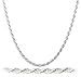 925 Italy Sterling Silver 2mm Rope Chain Nickel Free