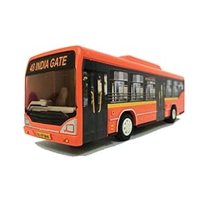Jack Royal Plastic City Bus Toy (Orange)