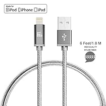 LAX Gadgets Apple MFi Lightning Cable, Gray, 6 Feet