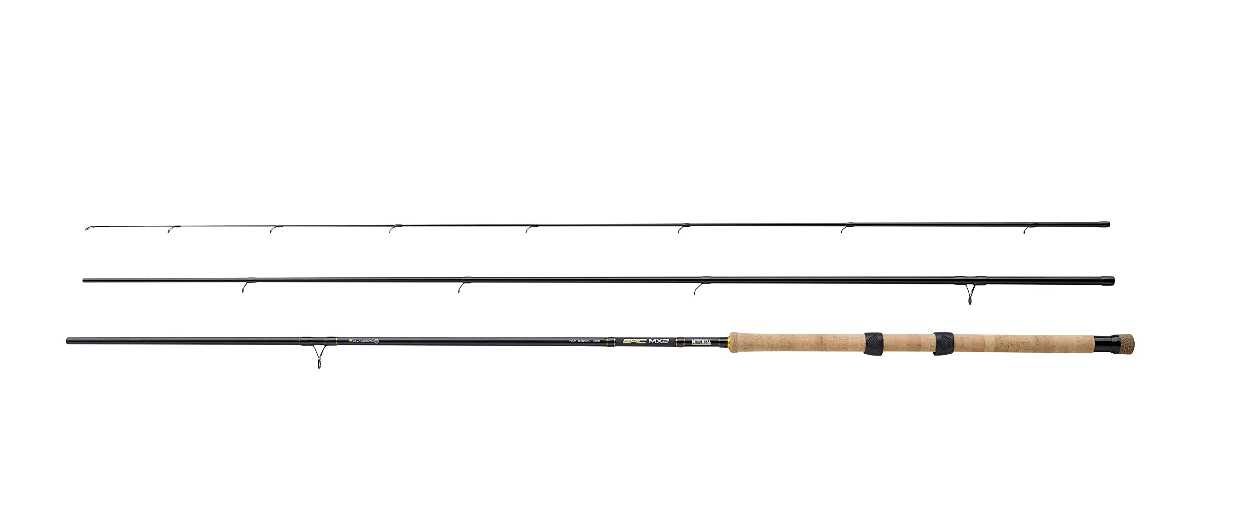 Mitchell Epic MX2 TOC Spinning Rod, Fishing Rod, Spinning Rods, Allround Fishing,Designed for Precision Casting and Control with Floats, Float Fishing, Match Fishing, Unisex, Black/Gold, 3.9m | 1-12g