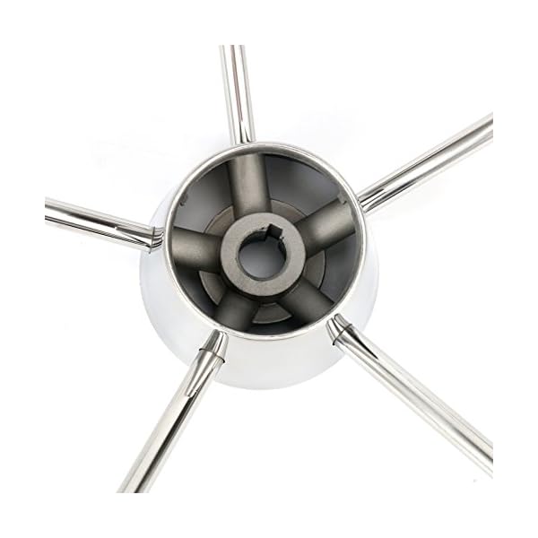 Amarine-made-5-spoke-13-12-Inch-Destroyer-Style-Stainless-Boat-Steering-Wheel-with-M-Size-Knob-9310SRF1