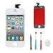 iPhone 4 GSM Replacement Digitizer and Touch Screen LCD Assembly Full Set + 4 Pieces Free Tools for Apple iPhone 4 GSM Verizon (White)