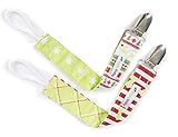 Ziggy Baby Pacifier Clip Girl, Boy (2 Pack) “Merry & Bright Collection”
