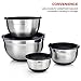 Sterline Stainless Steel Mixing Bowl Set of 4 w/Lids, Non-Slip Mixing Bowls .75, 1.5, 3, & 5-Quarts w/Measurement Displayed Inside, Small-Large Nesting Bowls, Cooking and Kitchen Essentials, Silver